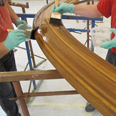 Super Yacht Wooden Railing Varnishing #2
