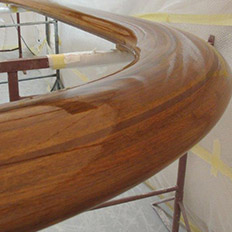 Super Yacht Wooden Railing Varnishing #1